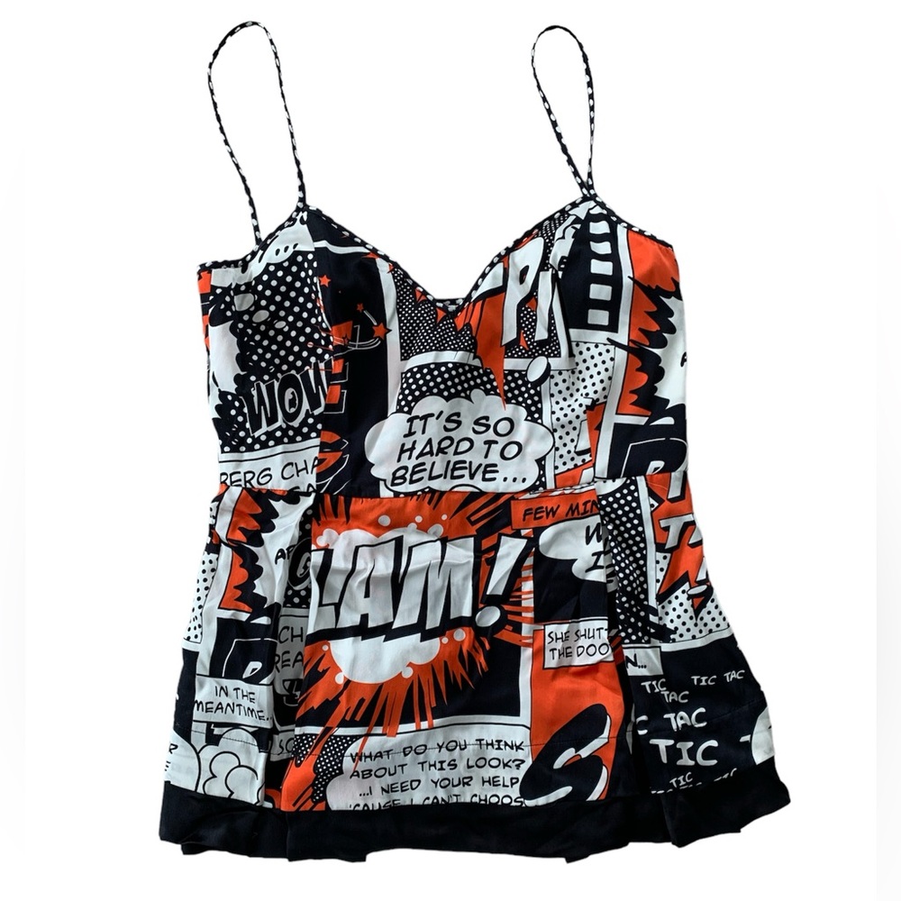 πππ Iceberg Italy 100% silk newsprint top size S or 42 European πππ - Picture 2 of 11